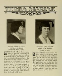 Women of the School of Medicine Class of 1923: Dr. Sylvia Mabel Barnes Saurbourne and Dr. Theresa Ora Snaith