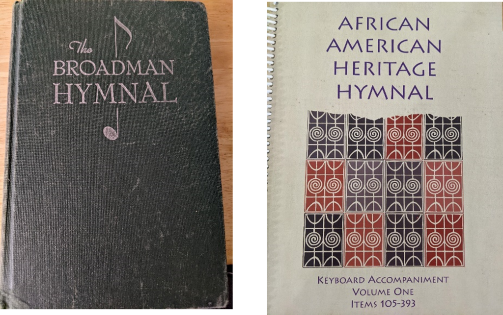 Collage of two hymnal covers