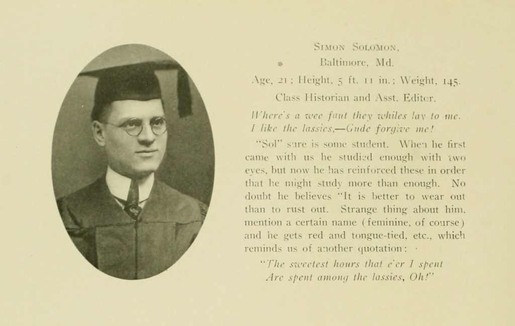 Sepia photograph of a young man wearing glasses, a graduation cap with tassle, and tie