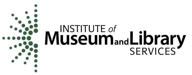 Institute of Museum and Library Services logo with a green dotted starburst beside the organization’s name.