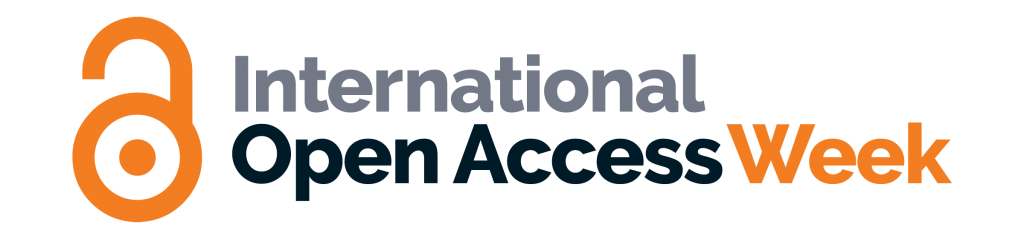 the words "international open access week" next to a stylized image of a combination lock