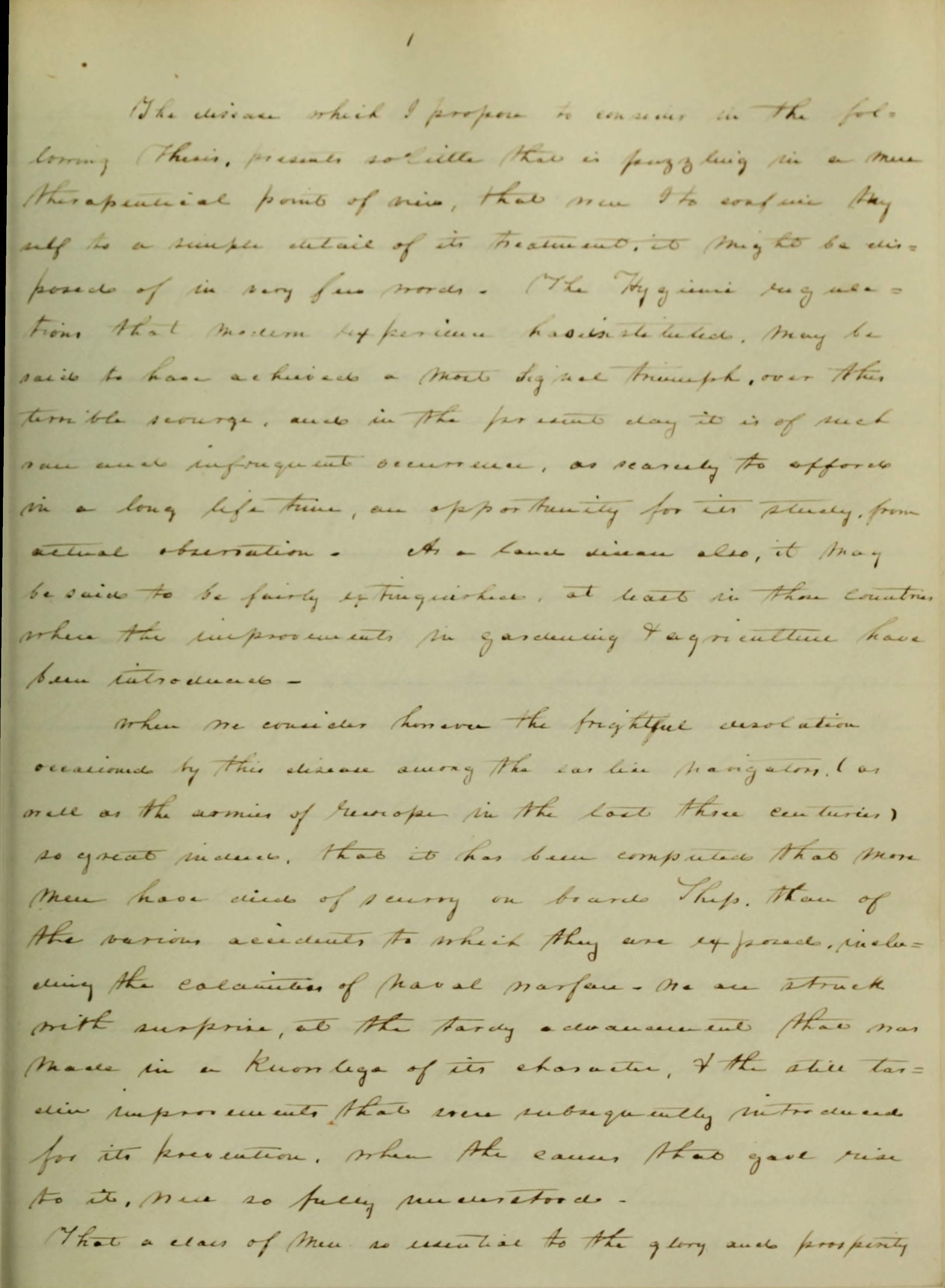 Scan of the first page of Bowie's 1843 dissertation. Page is handwritten in cursive. Not yet transcribed. 