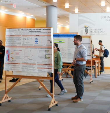 Research posters on display.